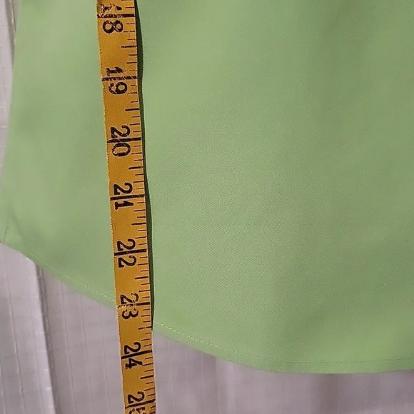 Eddie Bauer Lime Green Button Down Blouse, Size S - Picture 2 of 4